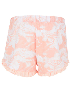 Marble Print 2 Pc Shortie Lounge Set in Peach - Tokyo Laundry