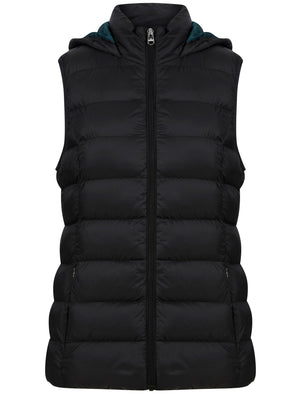 Markle Quilted Puffer Gilet with Hood In Black - Tokyo Laundry