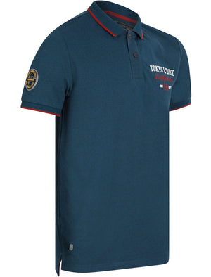 Marshaltown Grindle Cotton Jersey Polo Shirt In Gilbraltar Sea - Tokyo Laundry