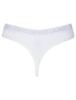 Milly (3 Pack) Assorted Cotton Thongs in Optic White / Jet Black / Light Grey Marl - Tokyo Laundry