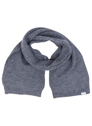 Women's Misty Brushed Wool Blend Cable Knitted Scarf in Blue - Tokyo Laundry