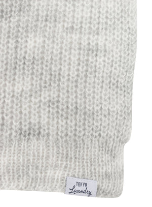 Women's Misty Brushed Wool Blend Cable Knitted Scarf in Light Grey Marl - Tokyo Laundry