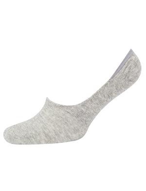 Liner Crowe (3 Pack) Basic Cotton Rich Footsie Socks in White / Grey Marl / Black - Tokyo Laundry