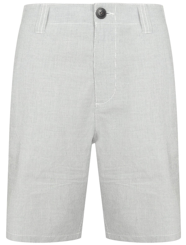 Mula Cotton Herringbone Stripe Chino Shorts in Navy Iris - Tokyo Laundry
