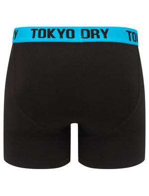 Nelson 2 (2 Pack) Boxer Shorts Set in Blue Atoll / Raspberry Rose - Tokyo Laundry