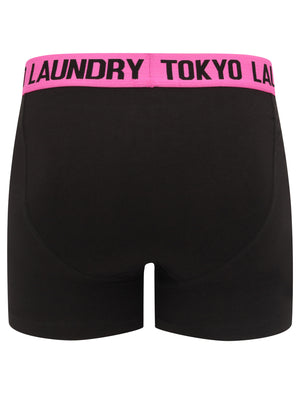 Nelson 2 (2 Pack) Boxer Shorts Set in Blue Atoll / Raspberry Rose - Tokyo Laundry