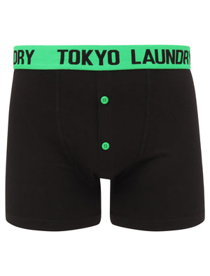 Nelson 2 (2 Pack) Boxer Shorts Set in Light Grey Marl / Bright Green- Tokyo Laundry