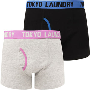 Nevern 2 (2 Pack) Boxer Shorts Set in Olympian Blue / Radiant Orchid - Tokyo Laundry