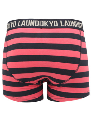 Newburgh 2 (2 Pack) Striped Boxer Shorts Set in Baroque Rose / Navy - Tokyo Laundry