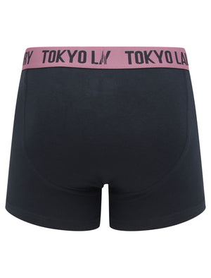 Newburgh 2 (2 Pack) Striped Boxer Shorts Set in Grape Jam / Navy - Tokyo Laundry
