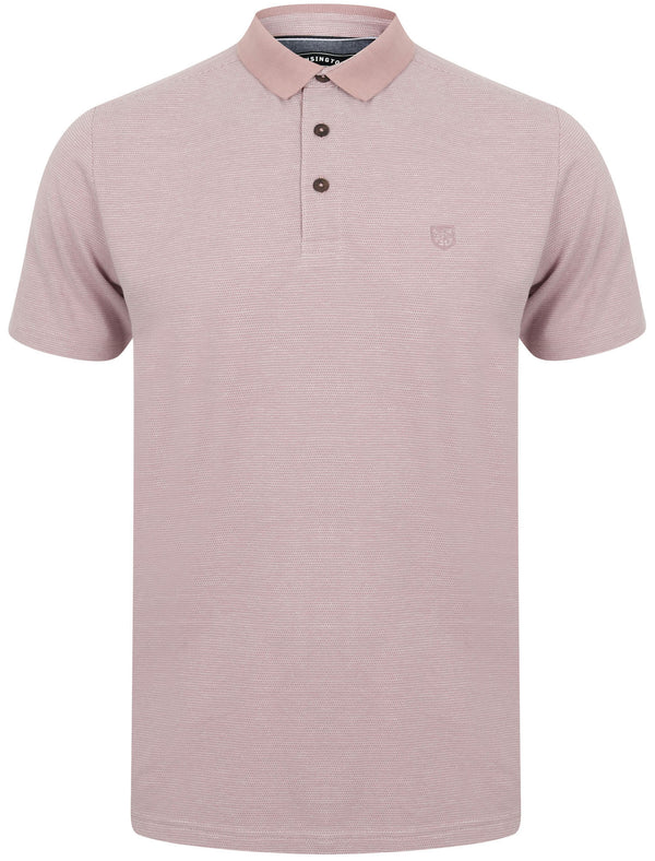 Norfolk Cotton Textured Jersey Polo Shirt in Deauville Mauve - Kensington Eastside