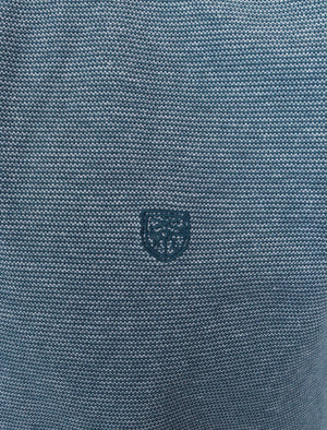 Norfolk Cotton Textured Jersey Polo Shirt in Ensign Blue - Kensington Eastside