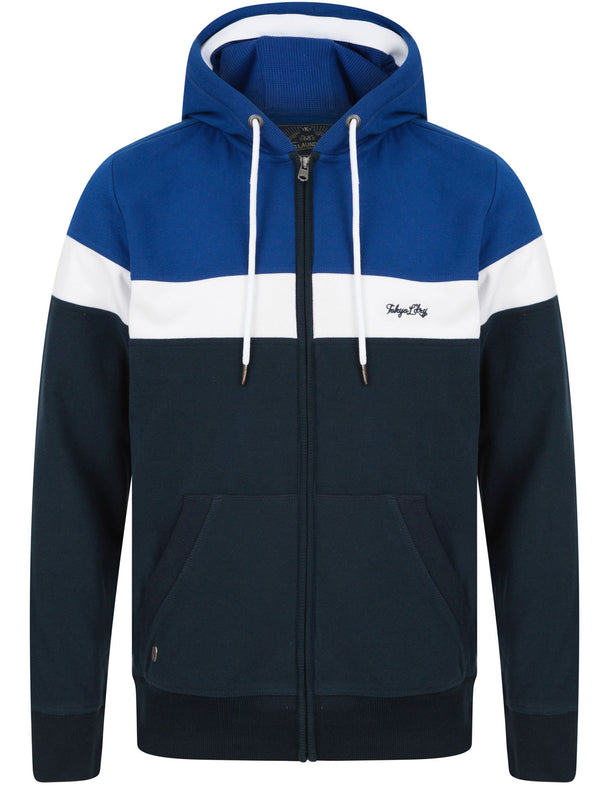 Northdale Colour Block Zip Through Hoodie In Sea Surf Blue - Tokyo Laundry