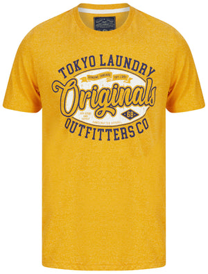 Oval Motif Cotton Jersey Grindle T-Shirt In Yellow - Tokyo Laundry