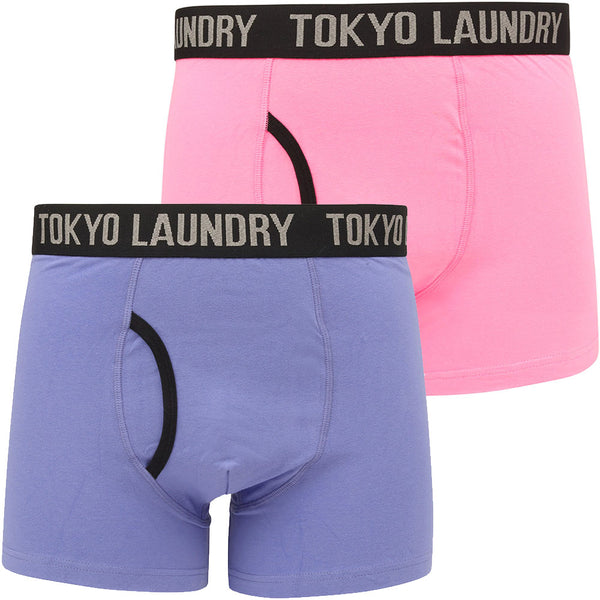 Paget (2 Pack) Boxer Shorts Set In Baja Blue / Sachet Pink - Tokyo Laundry