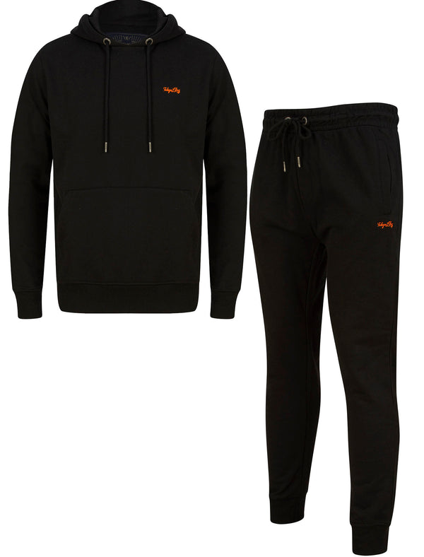 Palace Matching 2pc Hoody & Jogger Brushback Fleece Co-rd Set in Jet Black - Tokyo Laundry