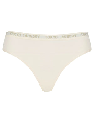 Pampass (5 Pack) Cotton Assorted Thongs in Rose Dawn / Smoke Gray / Pastel Parchmen / Abbey Stone / Rose Smoke - Tokyo Laundry
