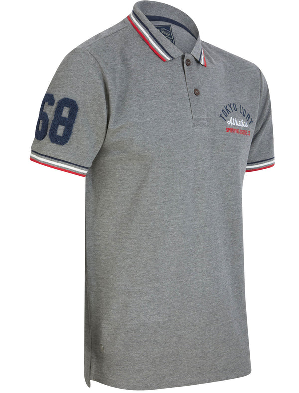 Parkersburg Cotton Pique Polo Shirt in Mid Grey Marl - Tokyo Laundry