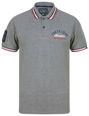Parkersburg Cotton Pique Polo Shirt in Mid Grey Marl - Tokyo Laundry