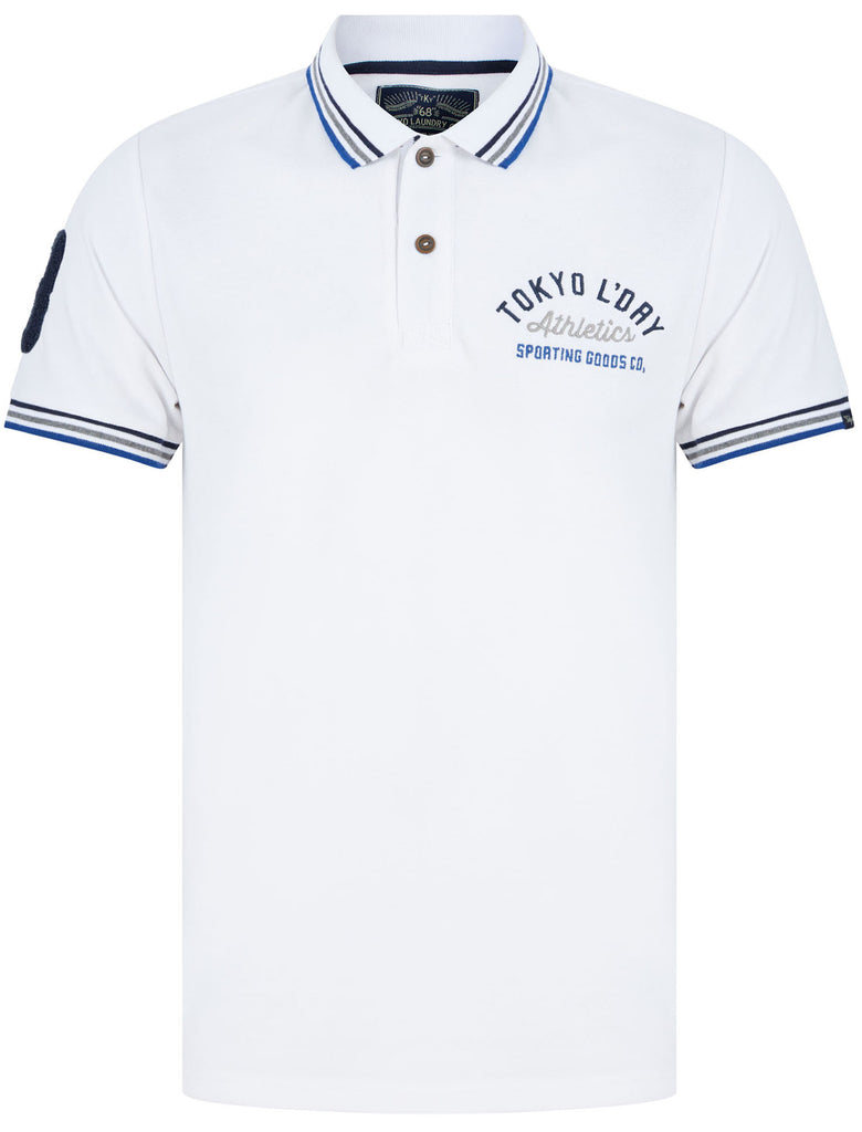 Parkersburg Cotton Pique Polo Shirt in Optic White - Tokyo Laundry