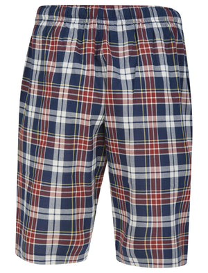 Peacham Checked Cotton Woven Lounge Pyjama Shorts in Rosewood - Tokyo Laundry