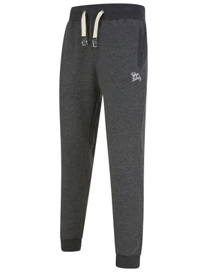 Peckham Brushback Fleece Cuffed Joggers in Charcoal Marl - Tokyo Laundry
