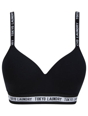 Pegasi Non-Wired Full Cup Soft Padded Cotton Bra in Black - Tokyo Laundry