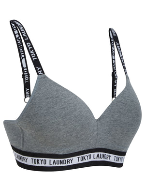 Pegasi Non-Wired Full Cup Soft Padded Cotton Bra in Mid Grey Marl - Tokyo Laundry