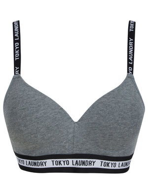 Pegasi Non-Wired Full Cup Soft Padded Cotton Bra in Mid Grey Marl - Tokyo Laundry