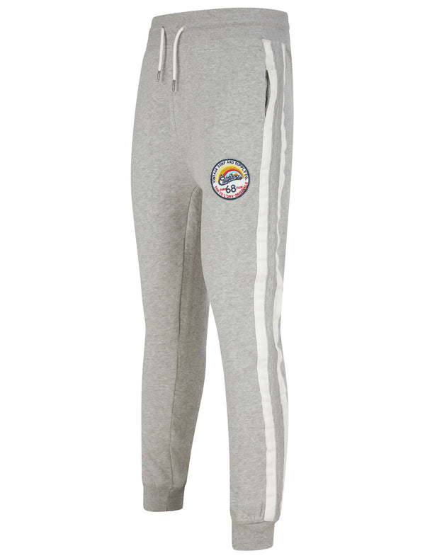 Petergate Cuffed Joggers with Zip Back Pocket in Light Grey Marl - Tokyo Laundry