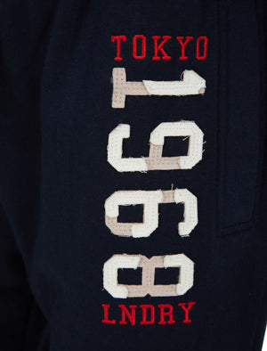Philipot Brushback Fleece Cuffed Joggers in Sky Captain Navy - Tokyo Laundry