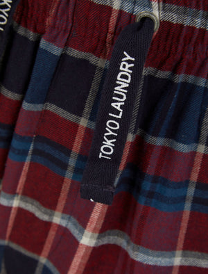 Portsdown Brushed Flannel Woven Checked Cotton Lounge Pants in Red / Navy  - Tokyo Laundry