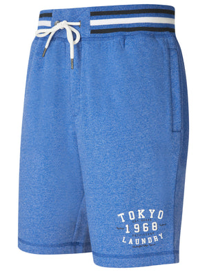 Prog Motif Brushback Fleece Grindle Jogger Shorts in Light Blue -Tokyo Laundry