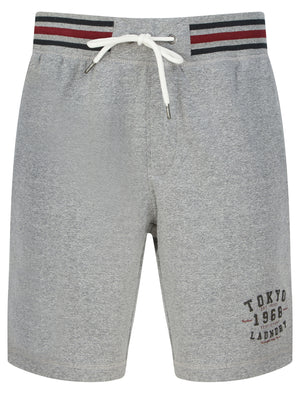 Prog Motif Brushback Fleece Grindle Jogger Shorts in Light Grey -Tokyo Laundry