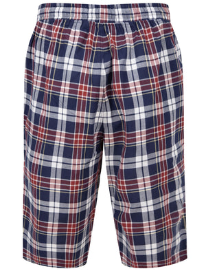 Redlock Checked Cotton Woven Lounge Pyjama Shorts In Rosewood - Tokyo Laundry
