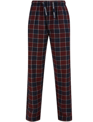 Regina Brushed Flannel Woven Checked Cotton Lounge Pants in Port Royale  - Tokyo Laundry