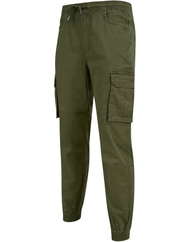 Rodeo Cotton Twill Cuffed Cargo Jogger Pants with Pockets in Grape Leaf - Tokyo Laundry