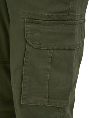 Rodeo Cotton Twill Cuffed Cargo Jogger Pants with Pockets in Grape Leaf - Tokyo Laundry