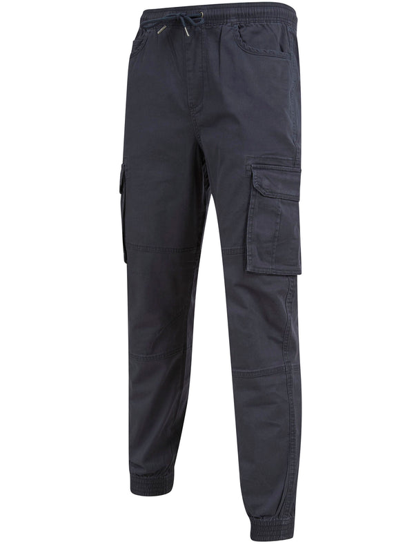 Rodeo Cotton Twill Cuffed Cargo Jogger Pants with Pockets in Parisian Night - Tokyo Laundry