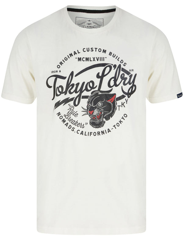 Rule Breaker Motif Cotton Jersey T-Shirt In Snow White - Tokyo Laundry
