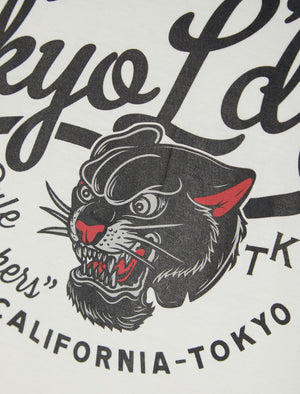 Rule Breaker Motif Cotton Jersey T-Shirt In Snow White - Tokyo Laundry