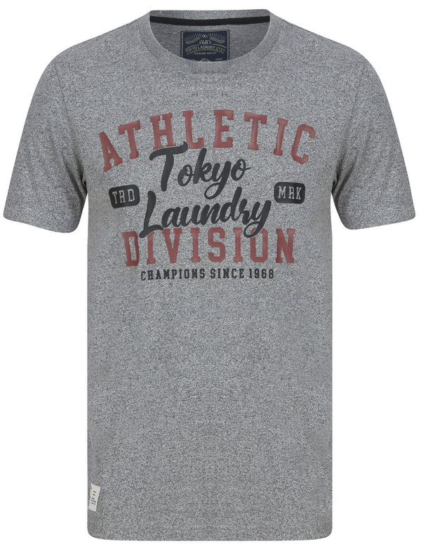 Runner Motif Cotton Jersey Grindle T-Shirt In Light Grey - Tokyo Laundry
