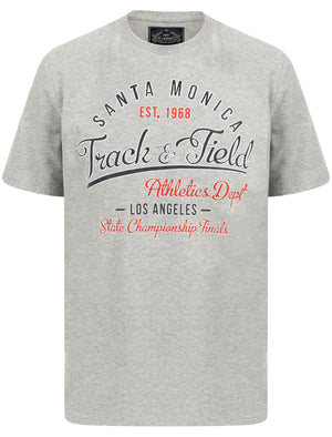 Santa Monica Applique Motif Cotton Jersey T-Shirt In Light Grey Marl - Tokyo Laundry