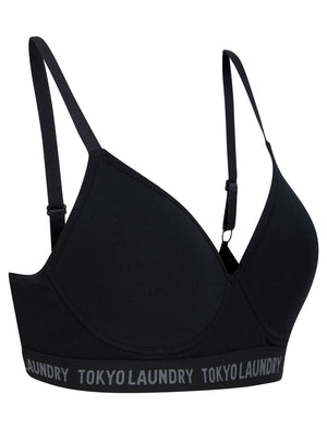 Saros Non-Wired Full Cup Soft Padded Cotton Bra in Black - Tokyo Laundry