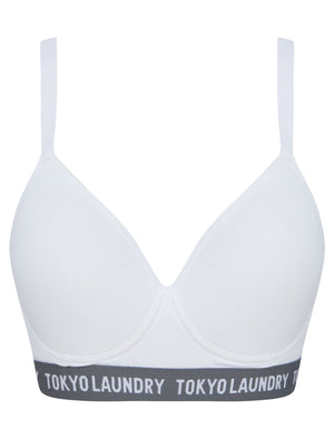 Saros Non-Wired Full Cup Soft Padded Cotton Bra in Optic White - Tokyo Laundry