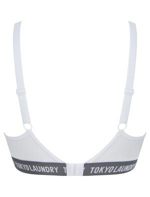 Saros Non-Wired Full Cup Soft Padded Cotton Bra in Optic White - Tokyo Laundry