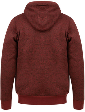Saskatoon Chunky Zip Through Knitted Hoodie With Borg Lining In Port - Tokyo Laundry