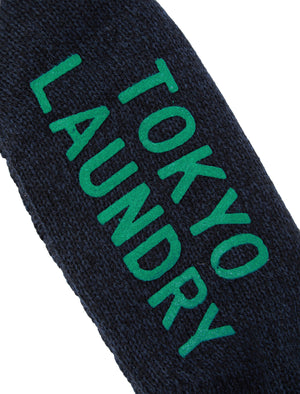Scoresby Borg Lined Chunky Cable Knit Slipper Socks in Shady Glade Green - Tokyo Laundry