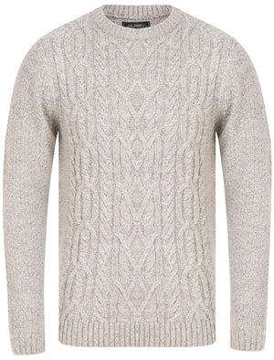 Scotby Chunky Cable Knitted Jumper in Light Grey Twist - Tokyo Laundry