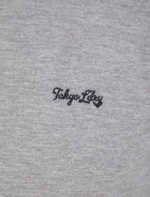 Seathwaite Long Sleeve Cotton Pique Polo Shirt in Light Grey Marl - Tokyo Laundry